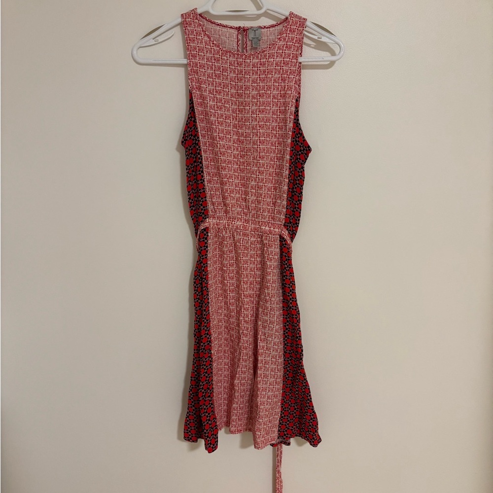 Tristan Red and Black Patterned Mini Dress